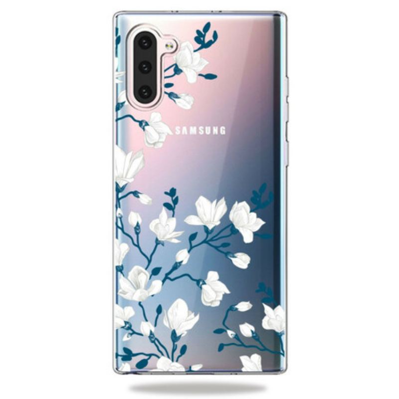 Cover Samsung Galaxy Note 10 Hvide Blomster