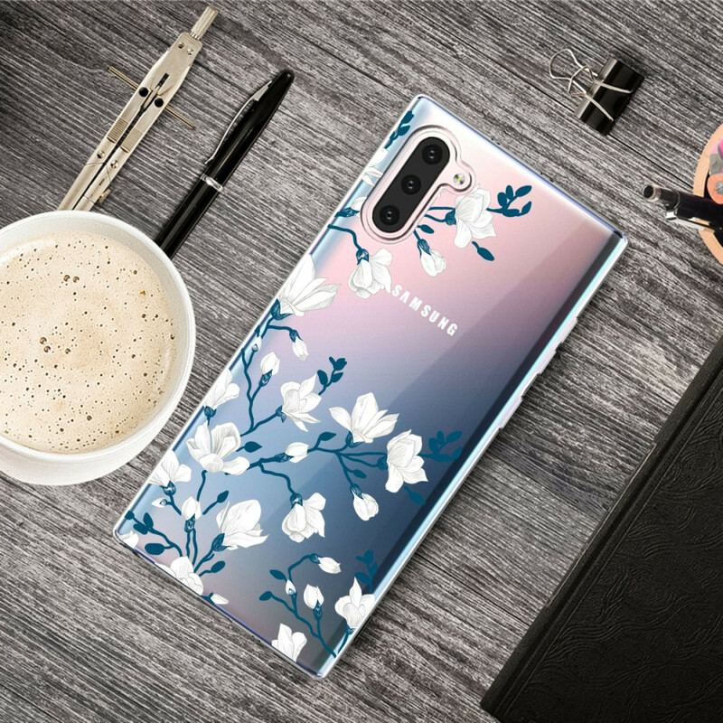 Cover Samsung Galaxy Note 10 Hvide Blomster