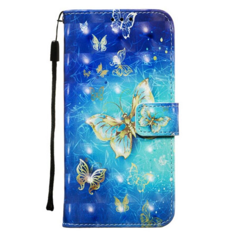 Flip Cover Samsung Galaxy Note 10 Gyldne Sommerfugle