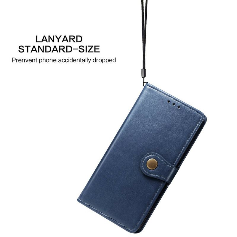 Flip Cover Samsung Galaxy Note 10 Med Snor Slank Strappy I Imiteret Læder