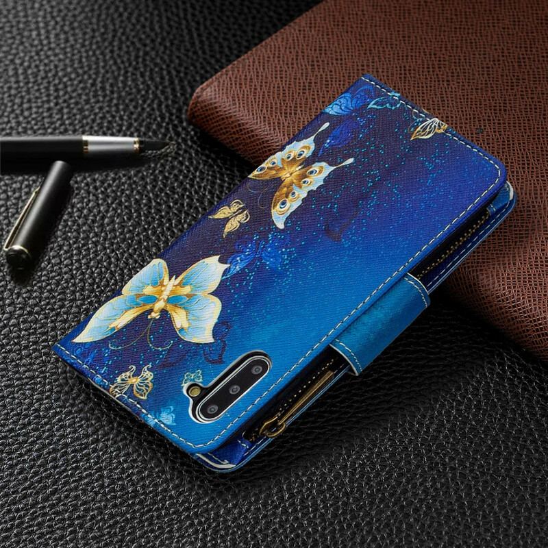 Flip Cover Samsung Galaxy Note 10 Sommerfugle Lynlåslomme