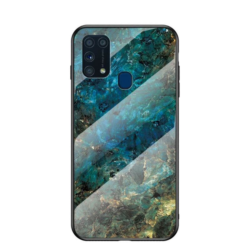 Cover Samsung Galaxy M31 Premium Farve Hærdet Glas