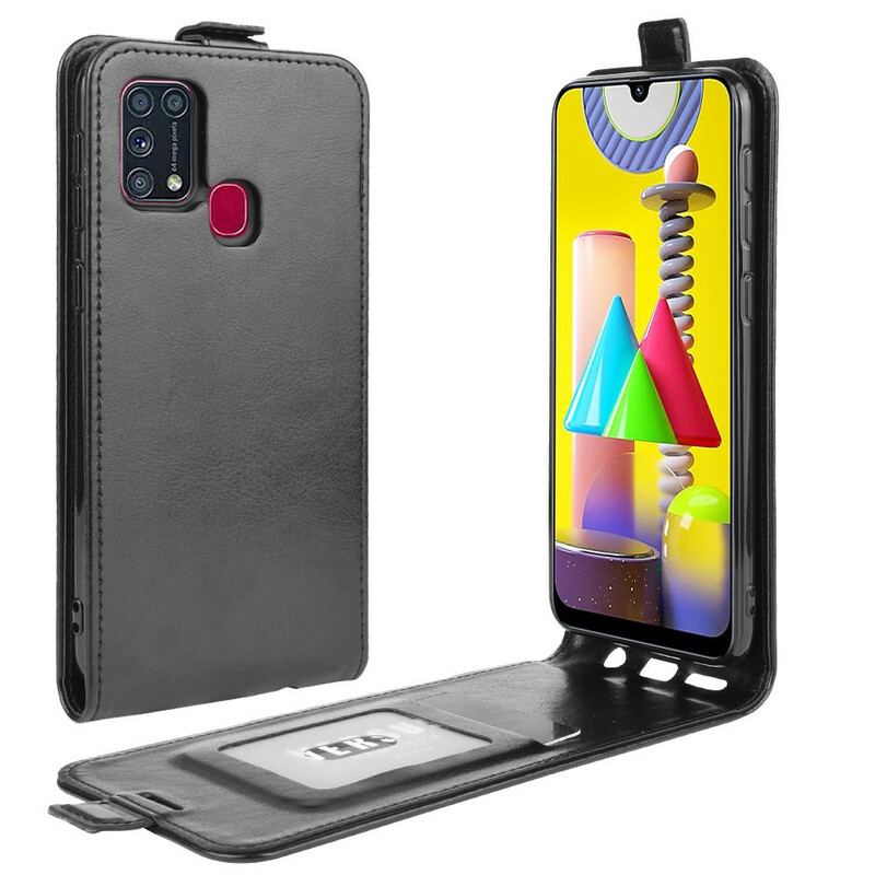 Flip Cover Samsung Galaxy M31 Læder Cover Foldende Lædereffekt