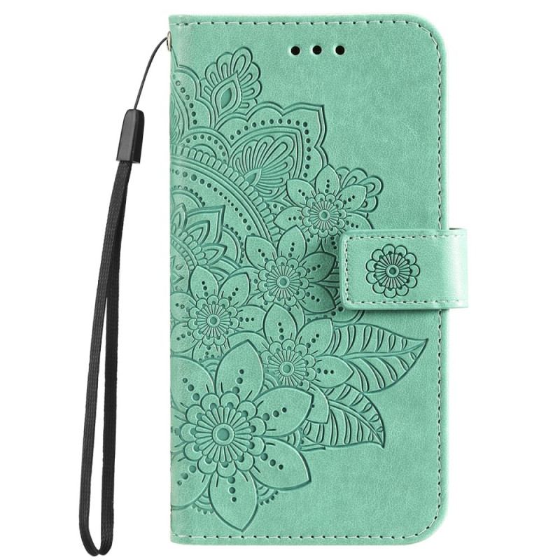 Læder Cover Huawei Nova 12 Se Telefon Etui Blomstermønster Med Rem