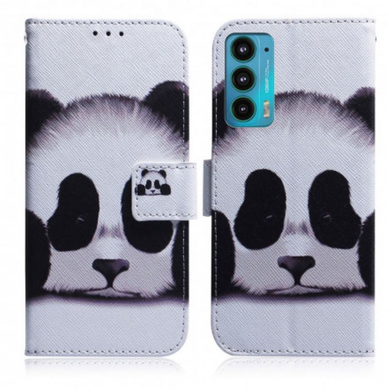 Flip Cover Motorola Edge 20 Panda Ansigt