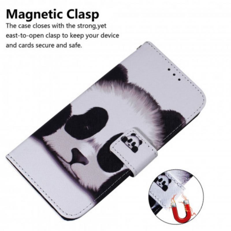 Flip Cover Motorola Edge 20 Panda Ansigt