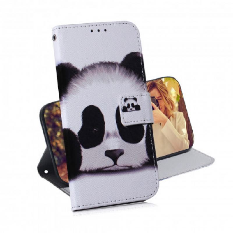 Flip Cover Motorola Edge 20 Panda Ansigt