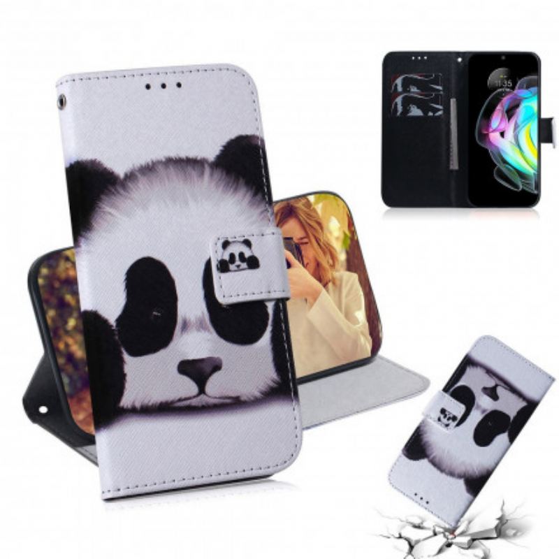 Flip Cover Motorola Edge 20 Panda Ansigt