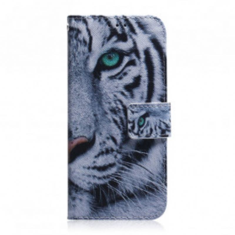 Flip Cover Motorola Edge 20 Tiger Ansigt