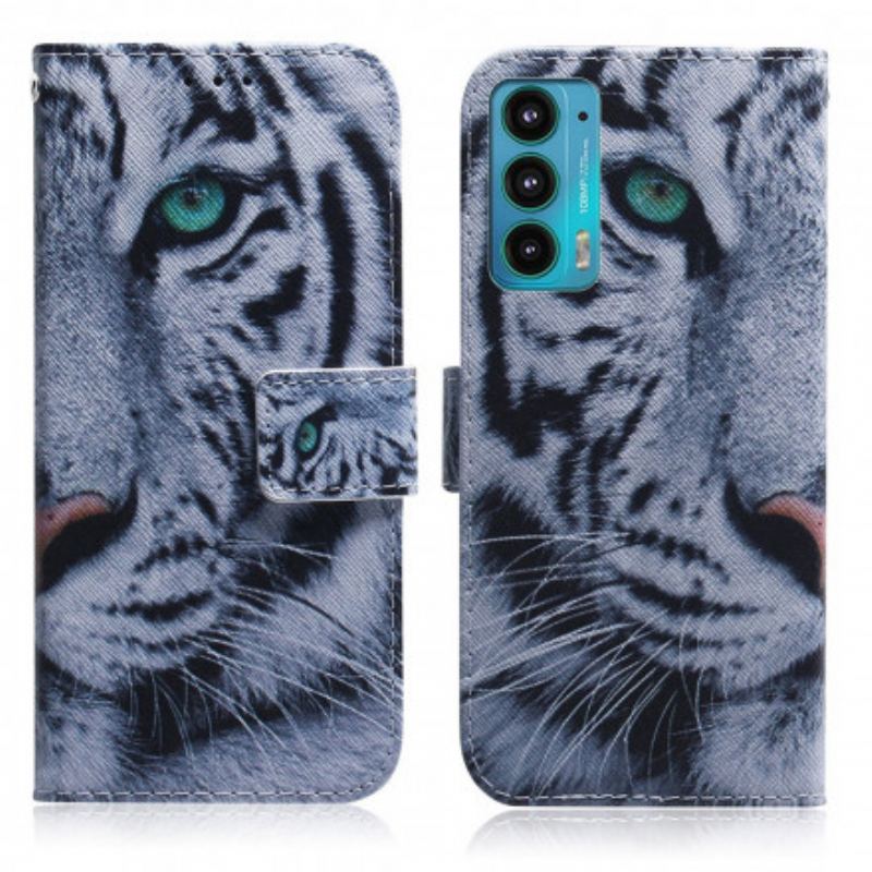 Flip Cover Motorola Edge 20 Tiger Ansigt