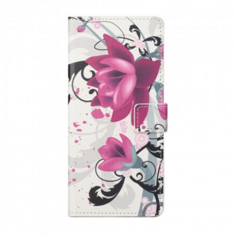 Flip Cover Motorola Edge 20 Tropiske Blomster