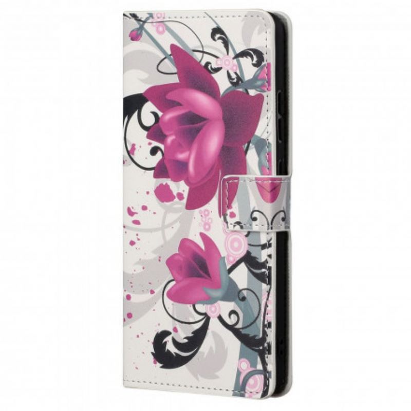 Flip Cover Motorola Edge 20 Tropiske Blomster