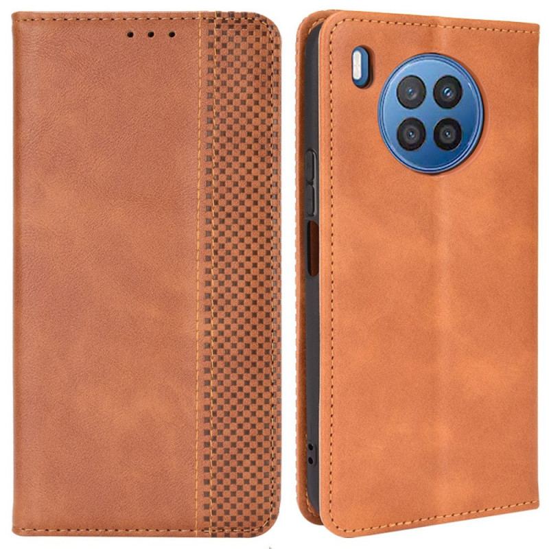 Cover Huawei Nova 8i Flip Cover Stiliseret Vintage Lædereffekt