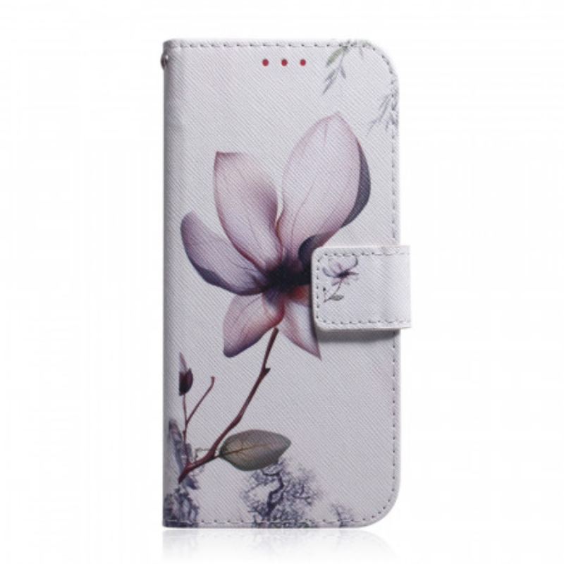 Flip Cover Huawei Nova 8i Blomst Støvet Pink