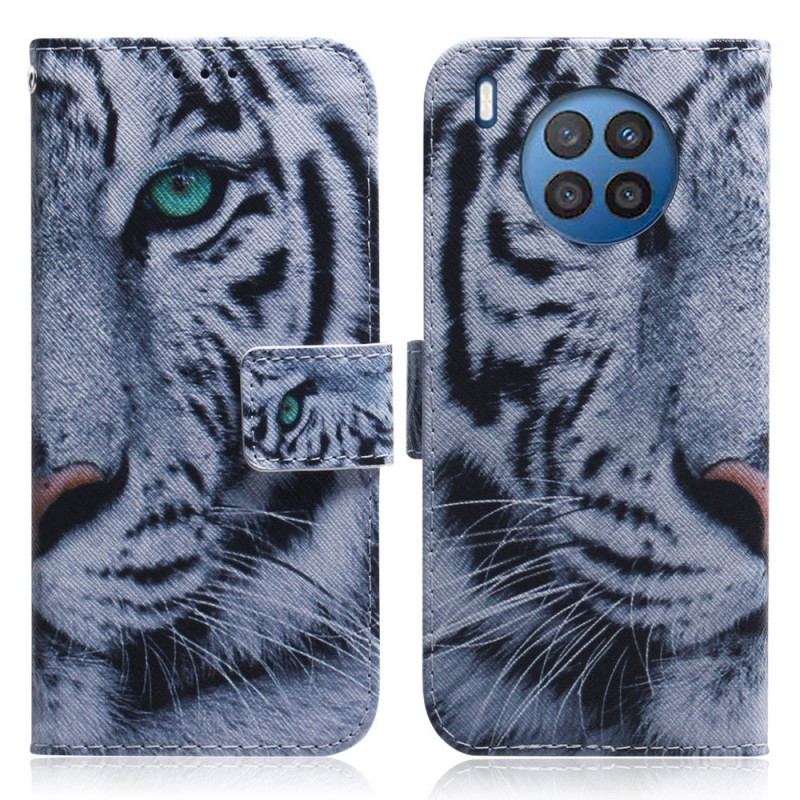 Flip Cover Huawei Nova 8i Hvid Tiger