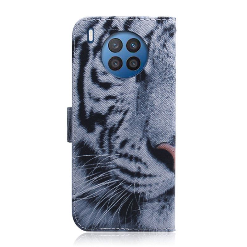 Flip Cover Huawei Nova 8i Hvid Tiger