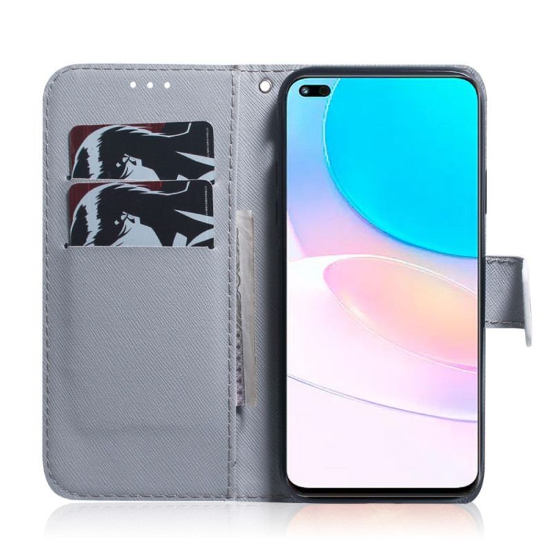 Flip Cover Huawei Nova 8i Hvid Tiger