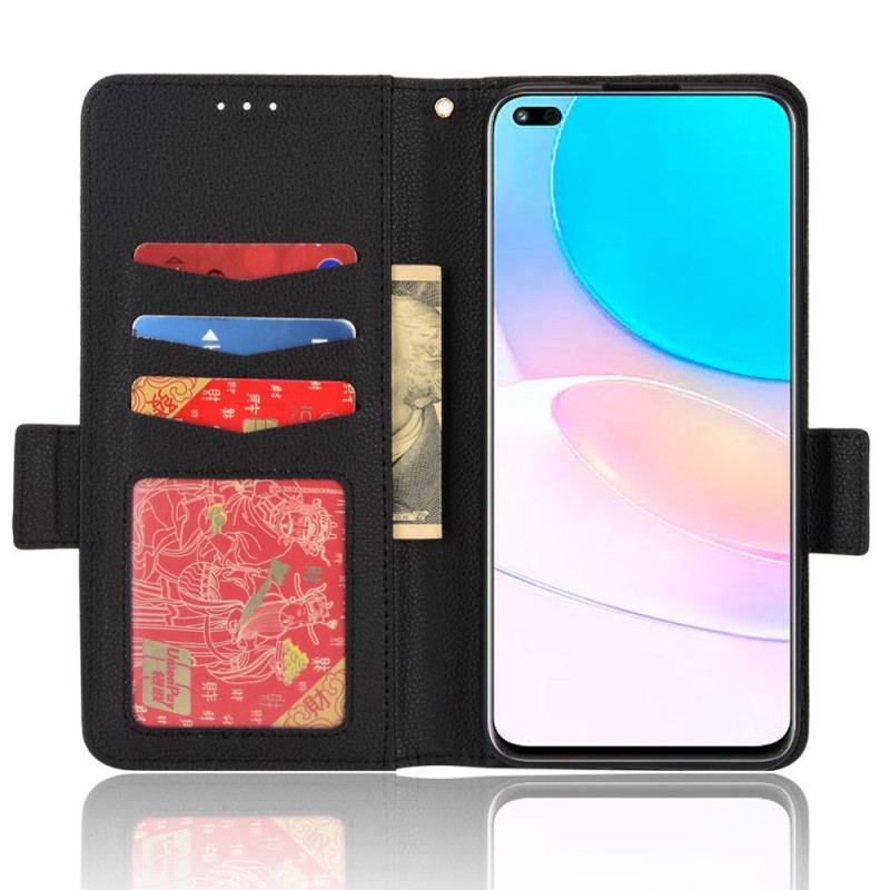 Læder Cover Huawei Nova 8i Flip Cover Flap Dobbelt Litchi Nye Farver