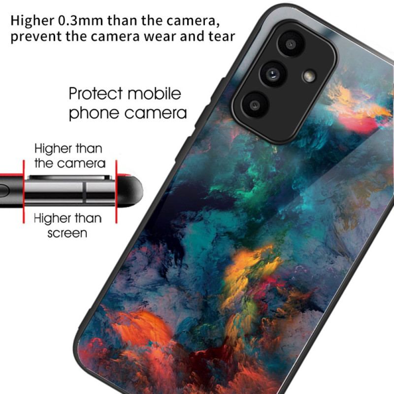 Cover Samsung Galaxy A15 5g Farverige Skyer Af Hærdet Glas