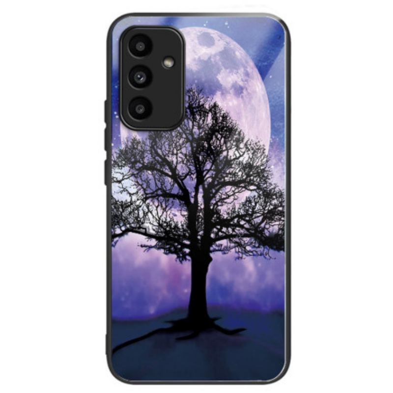 Cover Samsung Galaxy A15 5g Telefon Etui Træ Og Måne Hærdet Glas