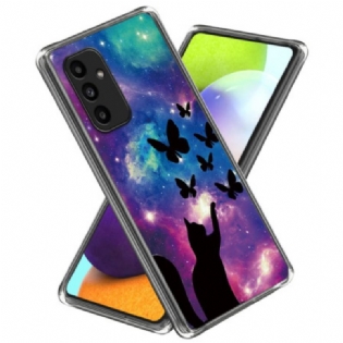 Cover Til Samsung Galaxy A15 5g Kat Og Sommerfugle