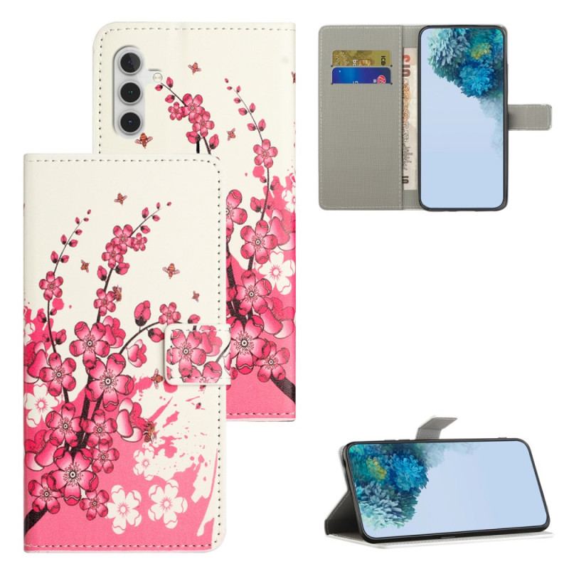 Flip Cover Samsung Galaxy A15 5g Blommeblomst