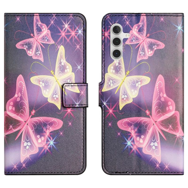 Flip Cover Samsung Galaxy A15 5g Mousserende Sommerfugle