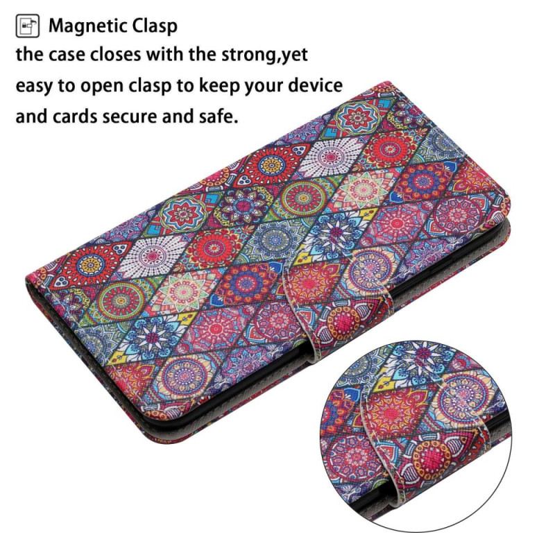 Flip Cover Samsung Galaxy A15 5g Patchwork Med Rem