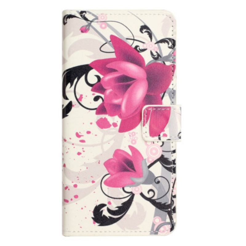 Læder Cover Samsung Galaxy A15 5g Telefon Etui Lotus