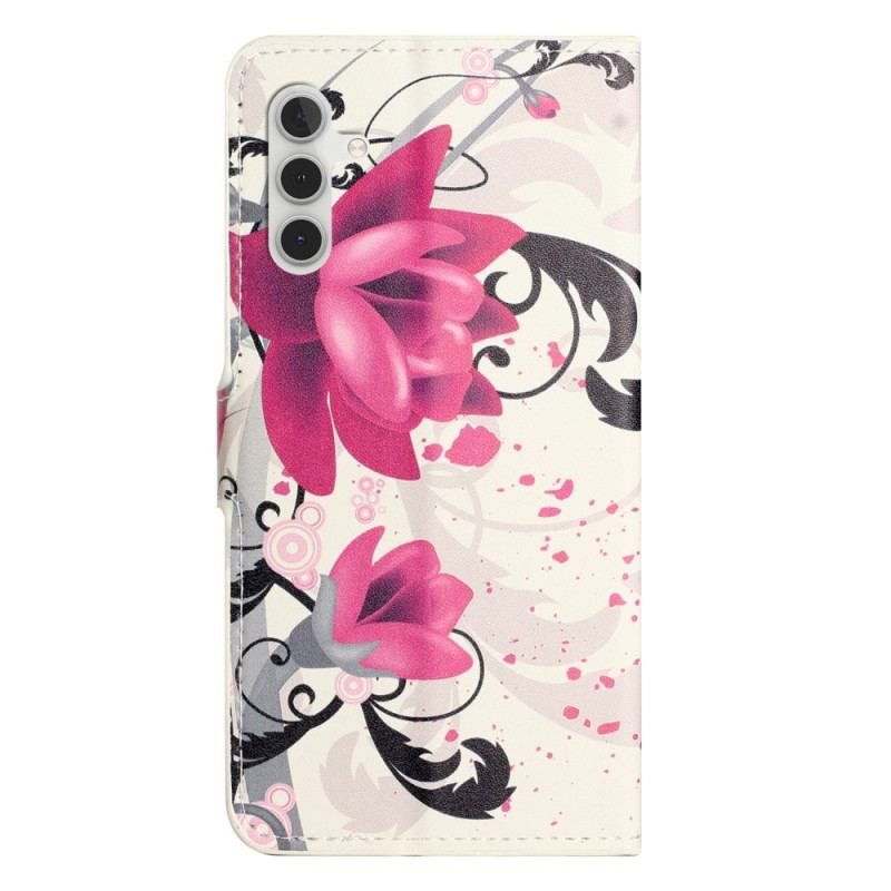 Læder Cover Samsung Galaxy A15 5g Telefon Etui Lotus