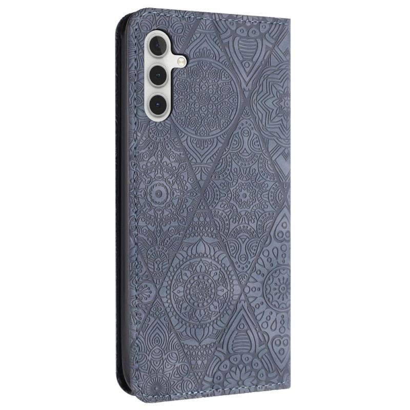 Læder Cover Samsung Galaxy A15 5g Telefon Etui Patchwork Med Rem