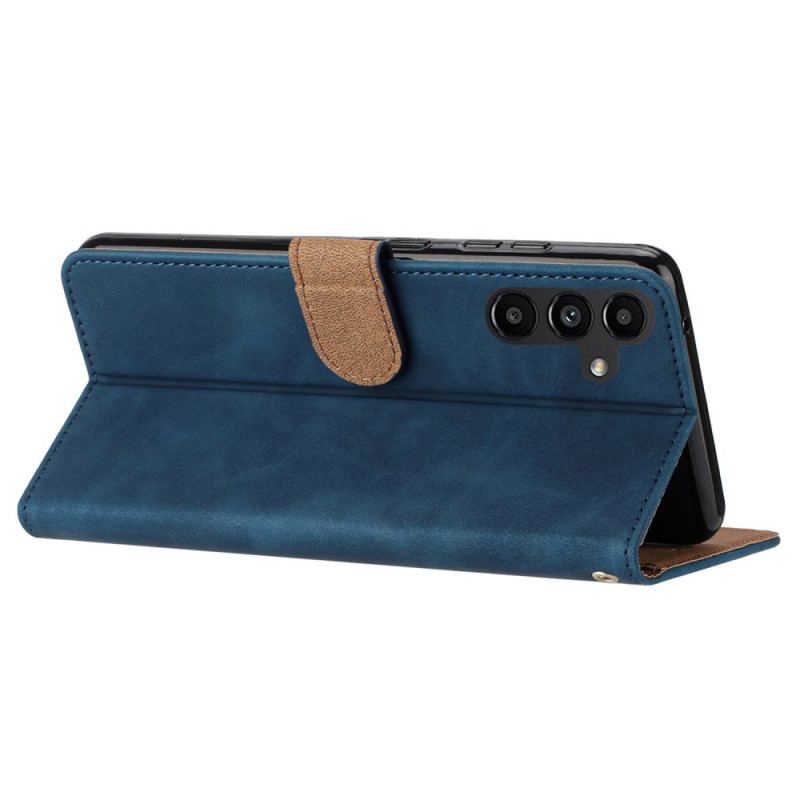 Læder Cover Samsung Galaxy A15 5g Telefon Etui Sommerfuglefrise Med Rem