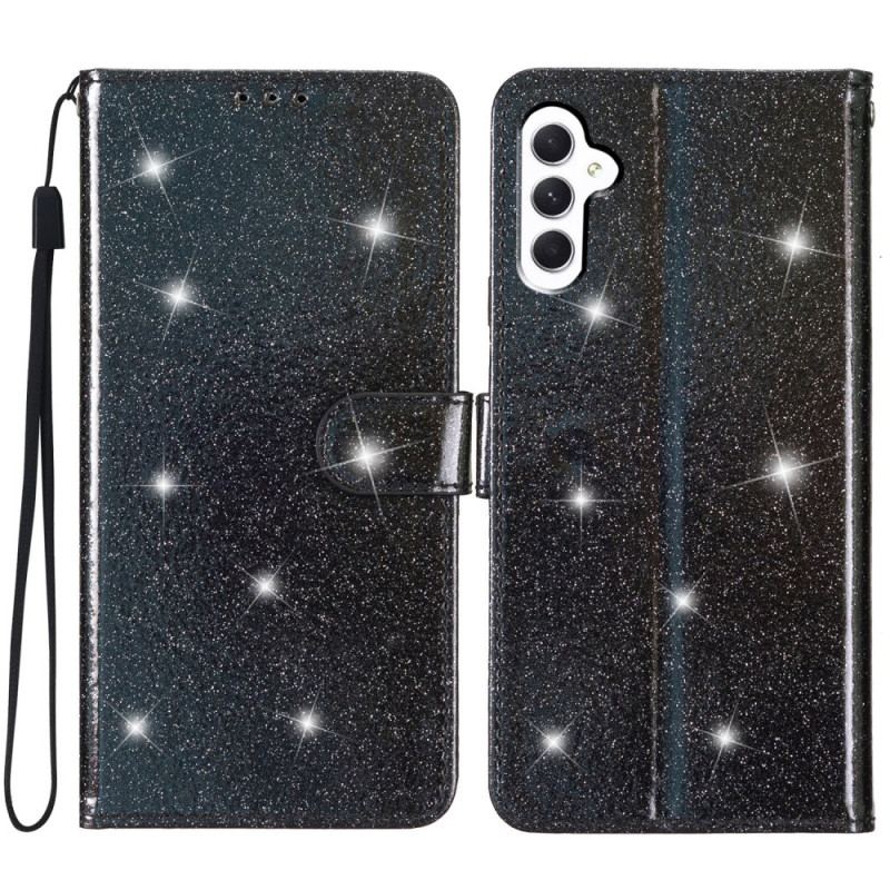 Læder Cover Samsung Galaxy A15 5g Telefon Etui Strappy Pailletter