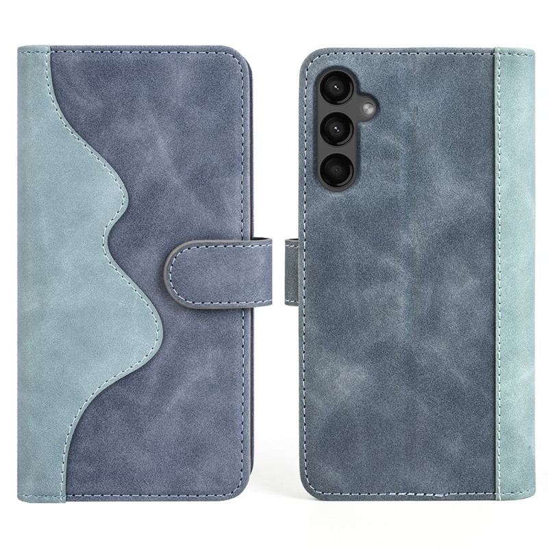 Læder Cover Samsung Galaxy A15 5g Telefon Etui Tofarvet Design