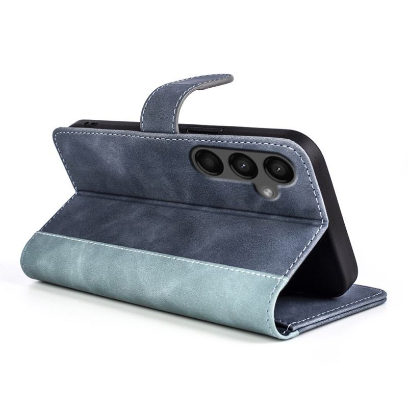 Læder Cover Samsung Galaxy A15 5g Telefon Etui Tofarvet Design