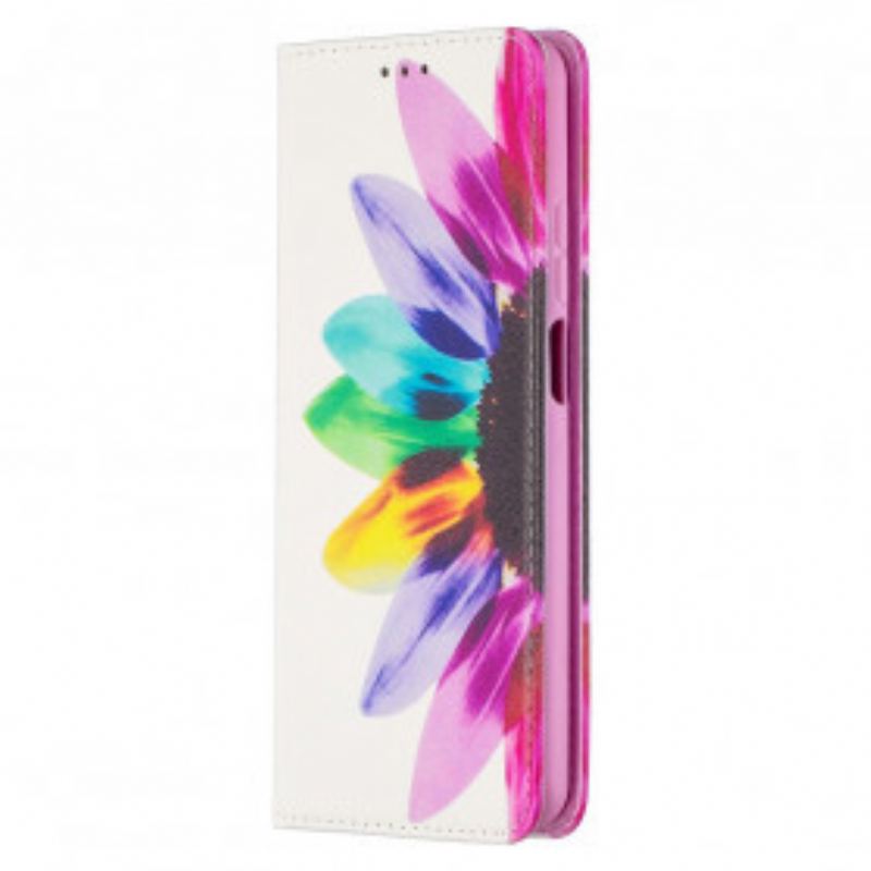 Cover Xiaomi Redmi Note 9 Pro 5G Flip Cover Akvarel Blomst