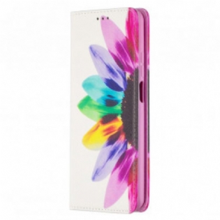 Cover Xiaomi Redmi Note 9 Pro 5G Flip Cover Akvarel Blomst