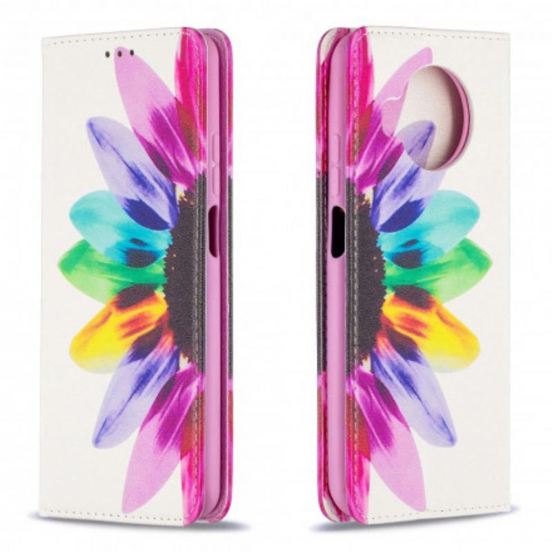 Cover Xiaomi Redmi Note 9 Pro 5G Flip Cover Akvarel Blomst