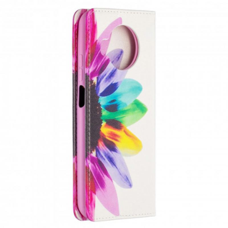 Cover Xiaomi Redmi Note 9 Pro 5G Flip Cover Akvarel Blomst