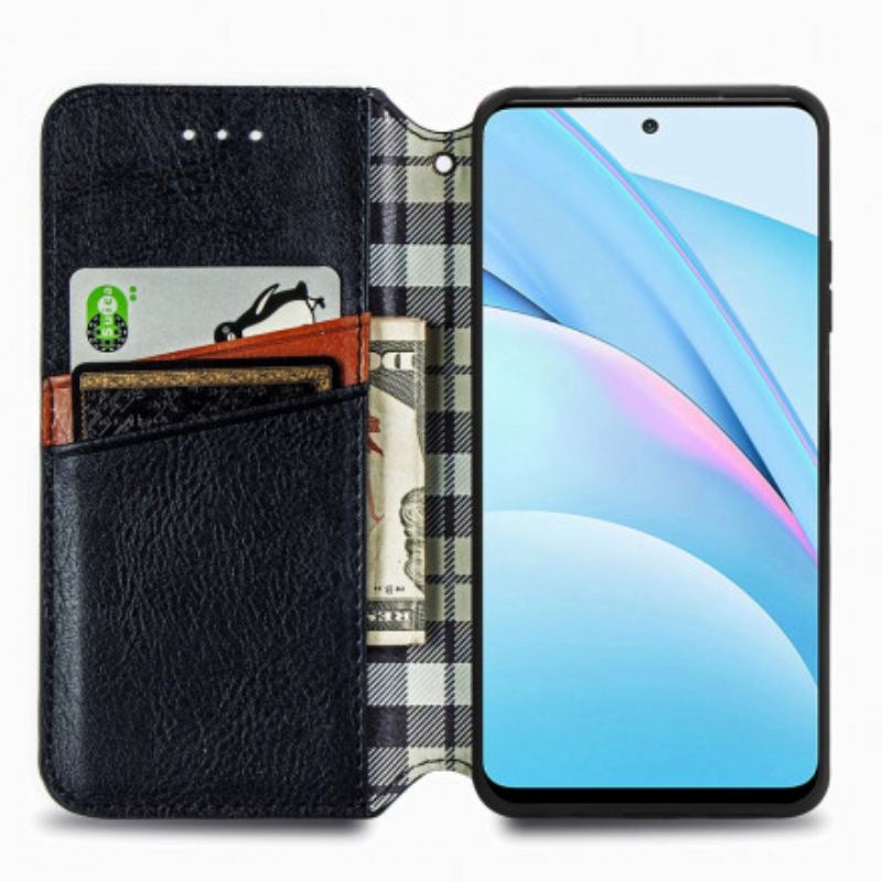 Cover Xiaomi Redmi Note 9 Pro 5G Flip Cover Diamanttekstur I Lædereffekt