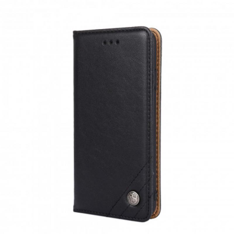 Cover Xiaomi Redmi Note 9 Pro 5G Flip Cover Læderstil Med Nitte