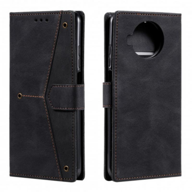 Flip Cover Xiaomi Redmi Note 9 Pro 5G Bicolor Nitter I Imiteret Læder