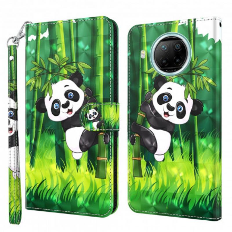 Flip Cover Xiaomi Redmi Note 9 Pro 5G Light Spot Panda Og Bambus