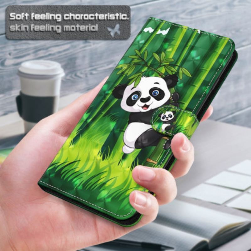 Flip Cover Xiaomi Redmi Note 9 Pro 5G Light Spot Panda Og Bambus