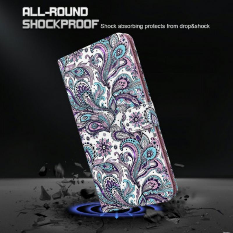 Flip Cover Xiaomi Redmi Note 9 Pro 5G Lyse Pletblomstermønstre