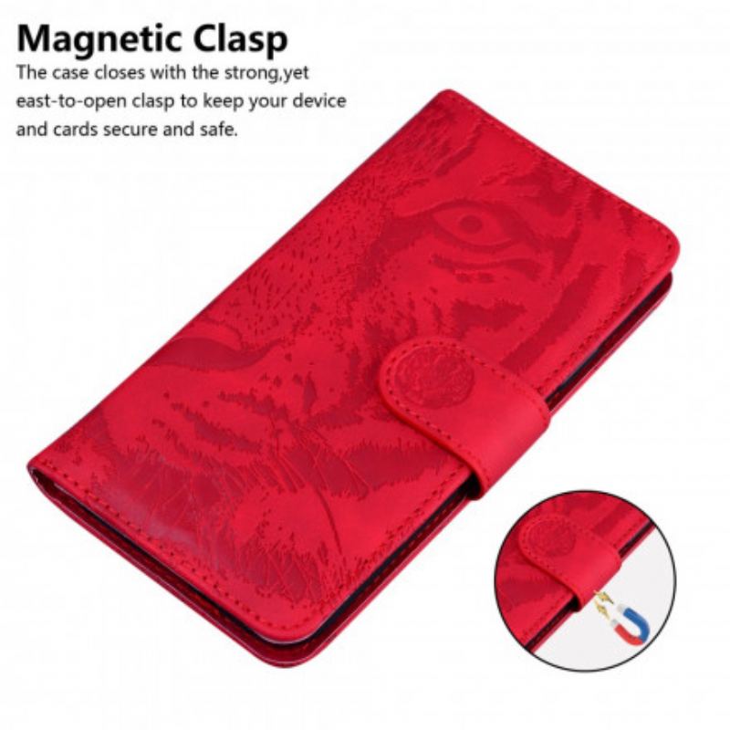 Flip Cover Xiaomi Redmi Note 9 Pro 5G Tiger Ansigt