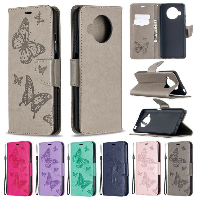 Flip Cover Xiaomi Redmi Note 9 Pro 5G Trykte Sommerfugle