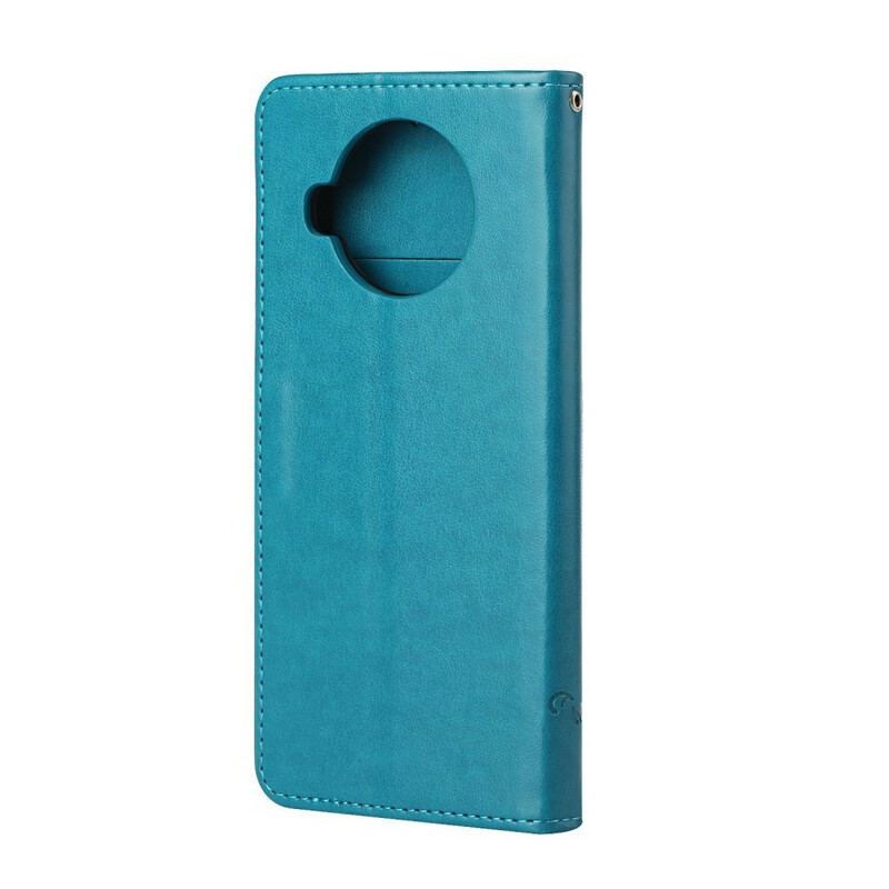 Læder Cover Xiaomi Redmi Note 9 Pro 5G Asiatiske Sommerfugle