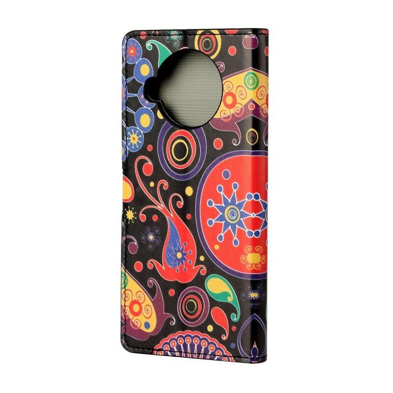 Læder Cover Xiaomi Redmi Note 9 Pro 5G Galaxy Design