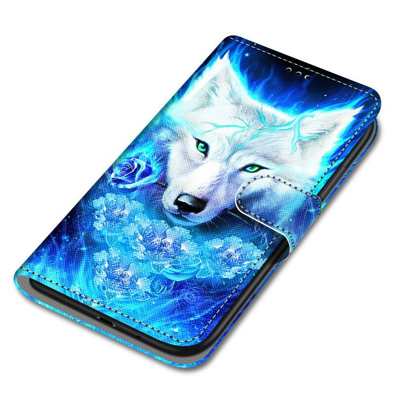 Læder Cover Xiaomi Redmi Note 9 Pro 5G Hunde Ulv